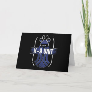 Police Dog K-9 Thin Blue Line Memorial Police Gift Card