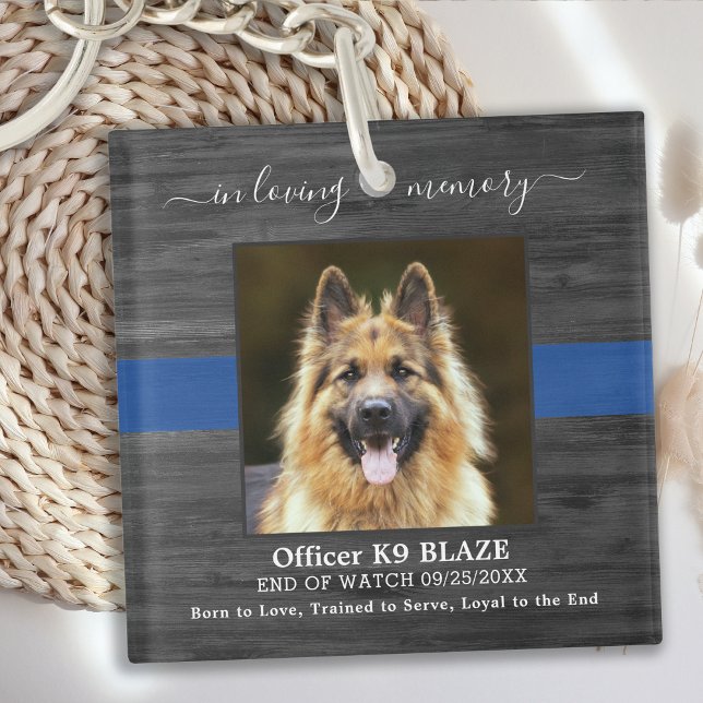 Police Dog Memorial K9 Officer In Loving Memory Keychain (Creator Uploaded)