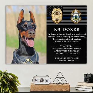 Police Dog Retirement Thin Blue Line K9 Photo  Acrylic Print