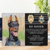 Police Dog Retirement Thin Blue Line K9 Photo 