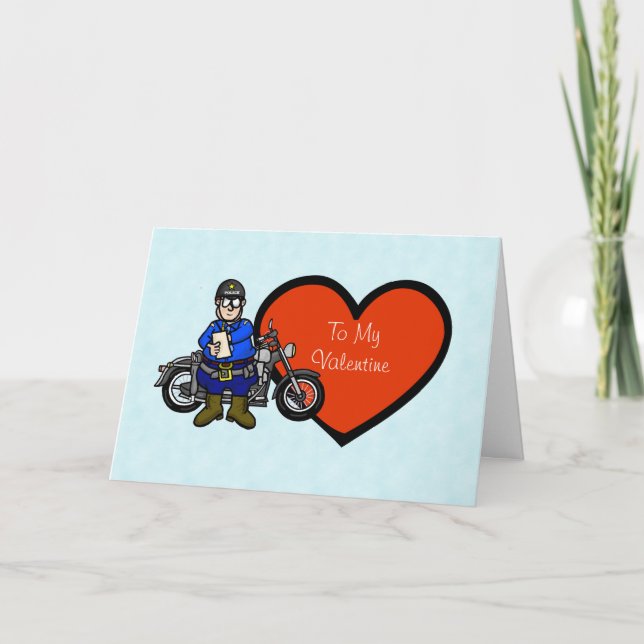 Police drôle Carte Saint Valentin (Devant)