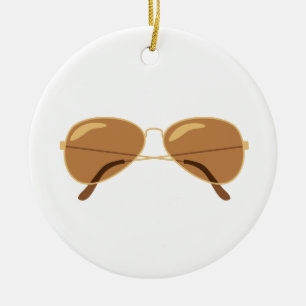 Police Eyeglasses Ceramic Ornament