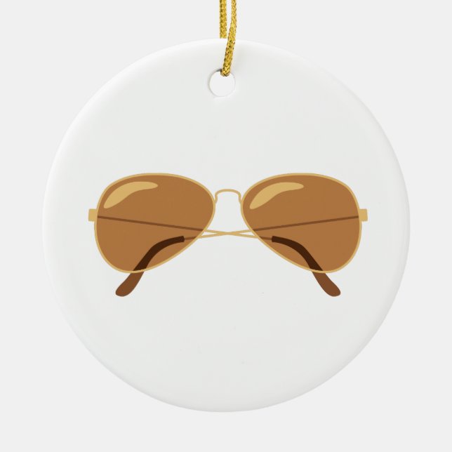 Police Eyeglasses Ceramic Ornament (Front)