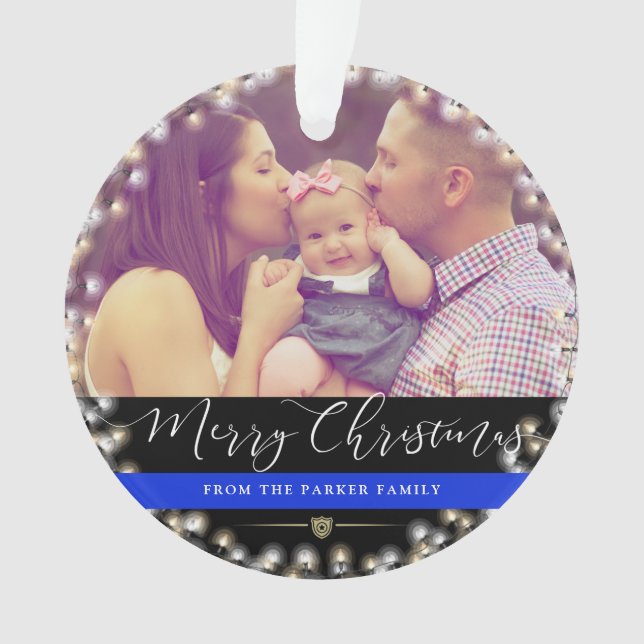 Police Family | Custom Photo Ornament (Front)