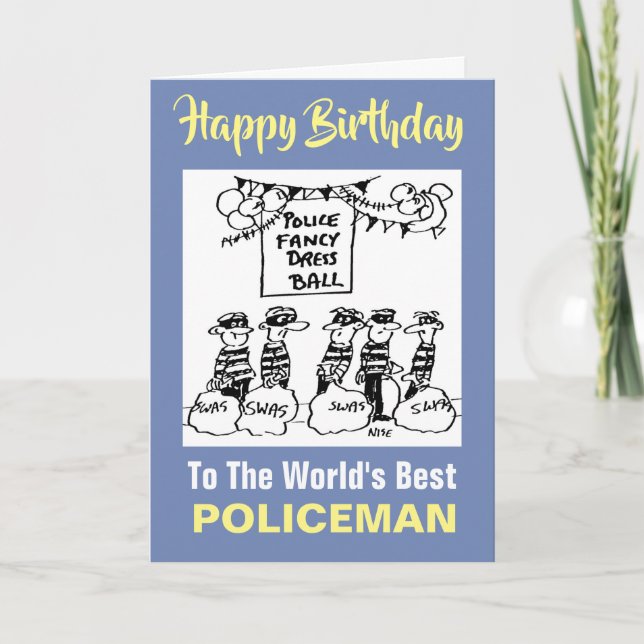 Police Fancy Dress Ball  - Happy Birthday Card (Front)