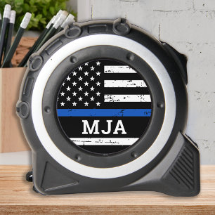 Police Flag Personalized Monogram Thin Blue Line 1