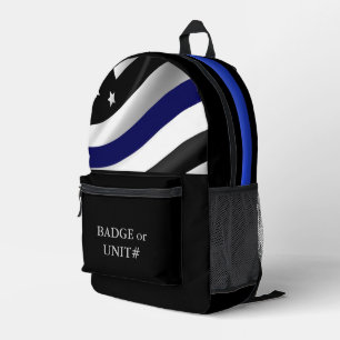 Police Flag Printed Backpack
