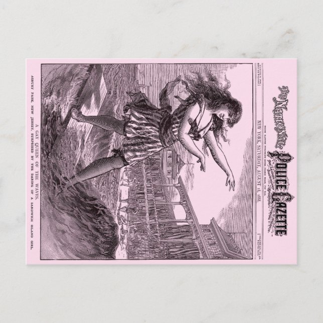 Police Gazette postcard Sandwich Island Girl (Front)