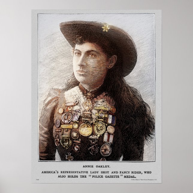Police Gazette poster Annie Oakley (colour) (Front)