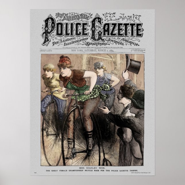 Police Gazette poster Bike Race (Front)