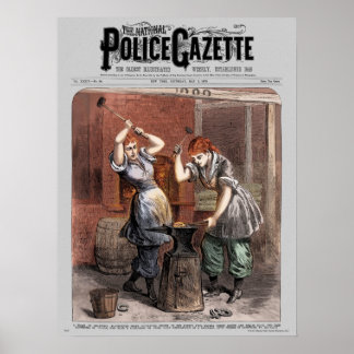 Police Gazette poster Blacksmiths (colour)