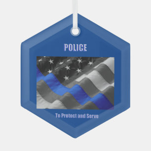Police Glass Ornament