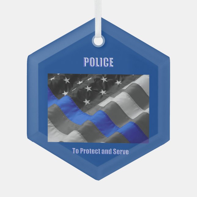 Police Glass Ornament (Front)