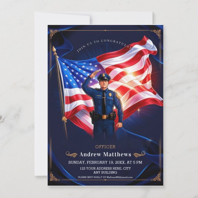 police graduation academy majestic  invitation (Front)