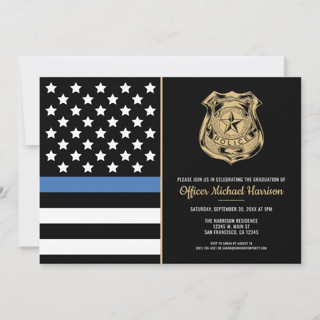 Police Graduation Law Enforcement Academy Invitation (Front)