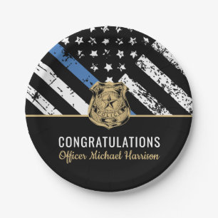 Police Graduation Law Enforcement Officer Party Paper Plate