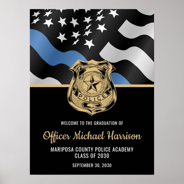 Police Graduation Law Enforcement Party Welcome Poster (Front)