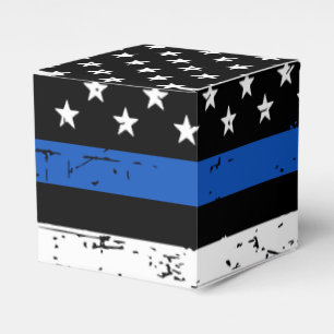 Police Graduation Law Enforcement Thin Blue Line Favor Box