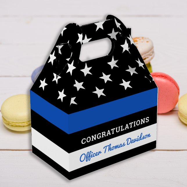 Police Graduation Party Custom Thin Blue Line Favor Box (Creator Uploaded)