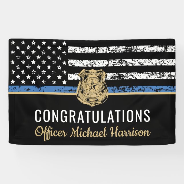 Police Graduation Party Law Enforcement Officer Banner (Horizontal)