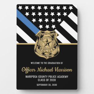 Police Graduation Party Thin Blue Line Welcome Plaque