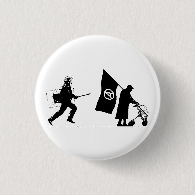 Police & Granny 1 Inch Round Button (Front)