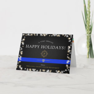 Police Happy Holidays   Christmas Custom Holiday Card
