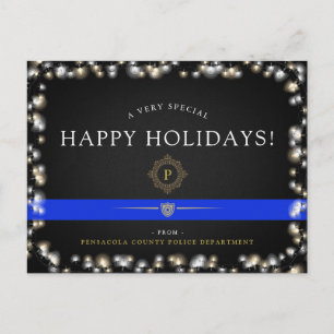 Police Happy Holidays   Christmas Custom Holiday Postcard