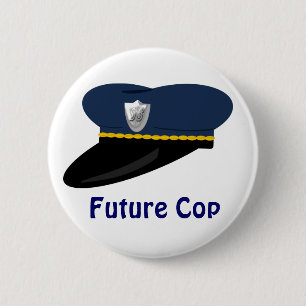 Police Hat Future Cop Theme Party Favour 2 Inch Round Button