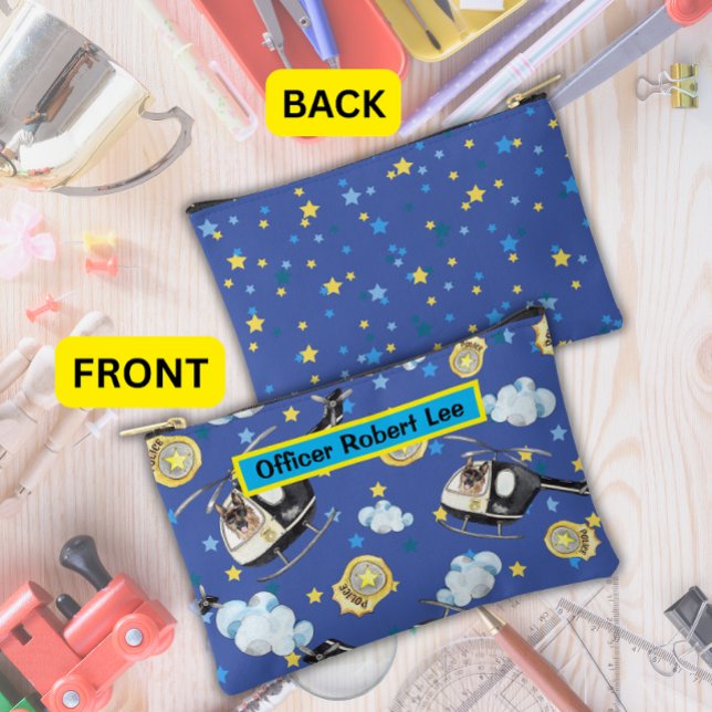 Police Helicopter and K-9 Unit Fun Cute Accessory Pouch (Creator Uploaded)