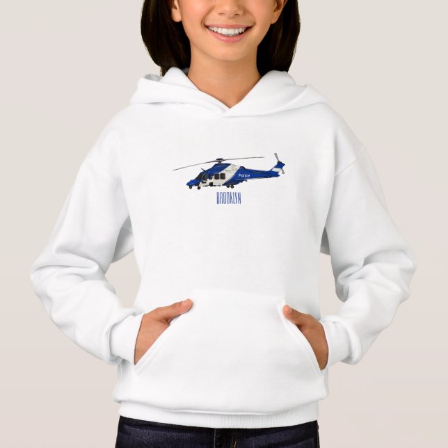 Police helicopter cartoon illustration  (Front)