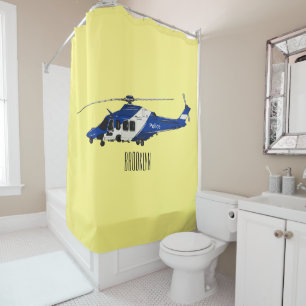 Police helicopter cartoon illustration 
