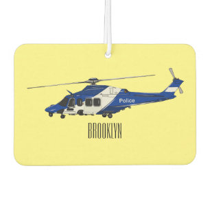Police helicopter cartoon illustration  air freshener