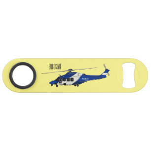 Police helicopter cartoon illustration  bar key
