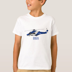 Police helicopter cartoon illustration T-Shirt