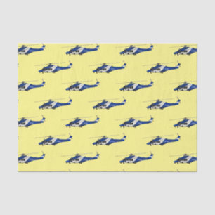 Police helicopter cartoon illustration tissue paper