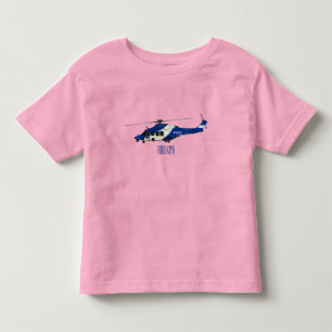 Police helicopter cartoon illustration toddler t-shirt
