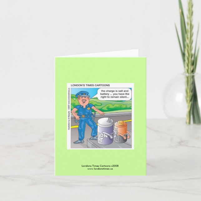 Police Humour Assault & Battery Notecards (Front)