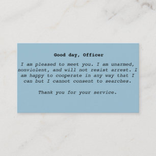 Police Interaction Cards