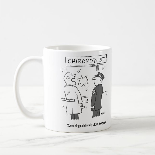 Police investigate a break-in at the Chiropodist Coffee Mug (Left)