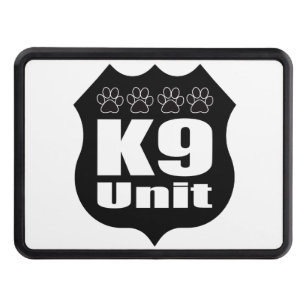 Police K9 Unit Black Badge Dog Paws Trailer Hitch Cover