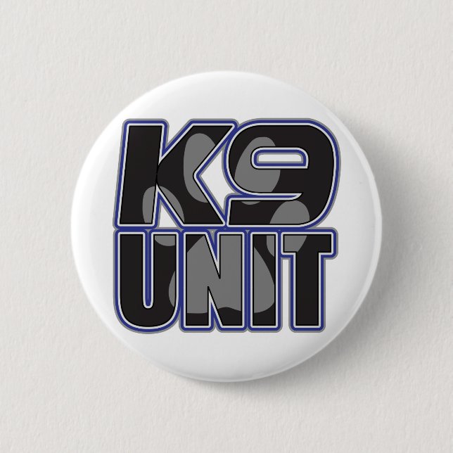 Police K9 Unit Paw Print 2 Inch Round Button (Front)