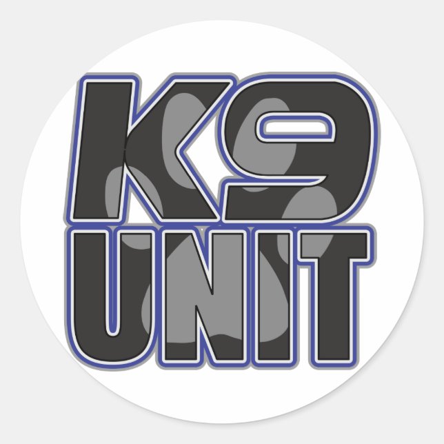 Police K9 Unit Paw Print Classic Round Sticker (Front)