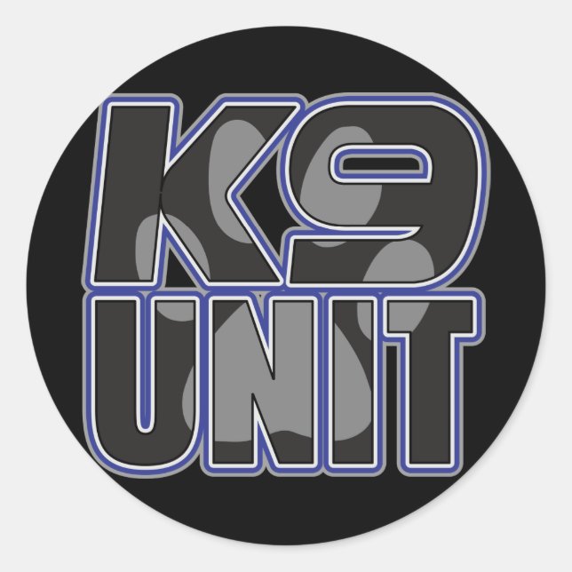 Police K9 Unit Paw Print Classic Round Sticker (Front)
