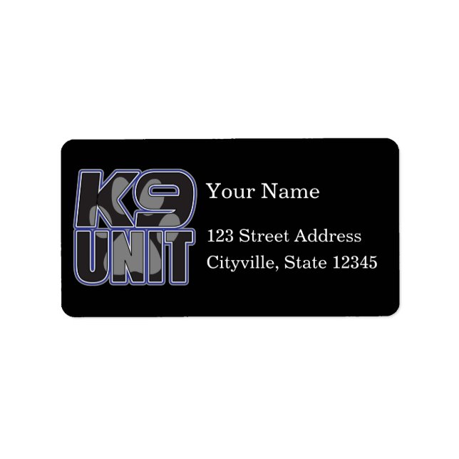 Police K9 Unit Paw Print Label (Front)