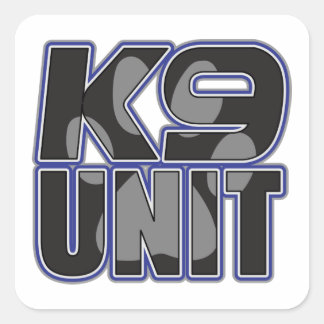 Police K9 Unit Paw Print Square Sticker