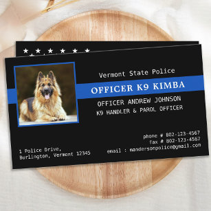 Police K9 Unit Thin Blue Line Law Enforcement Business Card