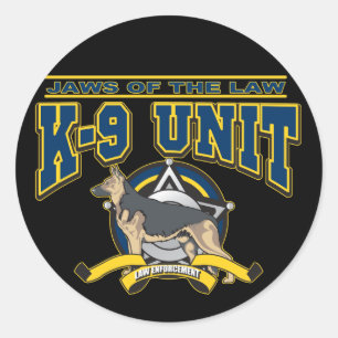 Police K-9 Unit Classic Round Sticker