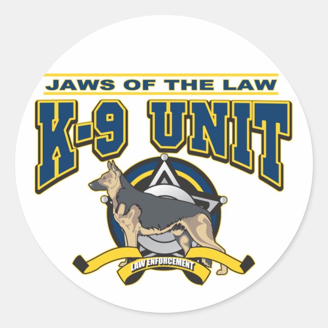 Police K-9 Unit Classic Round Sticker (Front)