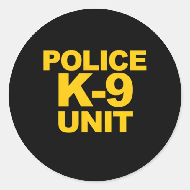 Police K-9 Unit Front Back Print Law Enforcet Classic Round Sticker (Front)